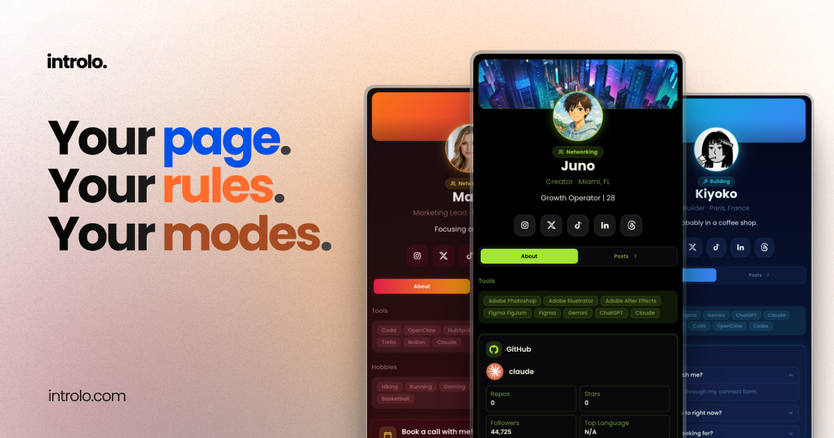 Set up your profile | Introlo Docs | Introlo